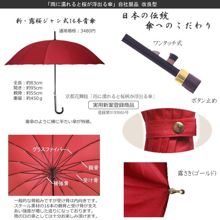 敬老の日 プレゼント 傘 16本骨 レディース ジャンプ傘 雨に濡れると桜柄が浮き出る傘 長傘 ラッピング 贈り物 Rn55 あっぷる本舗sp 通販 Yahoo ショッピング
