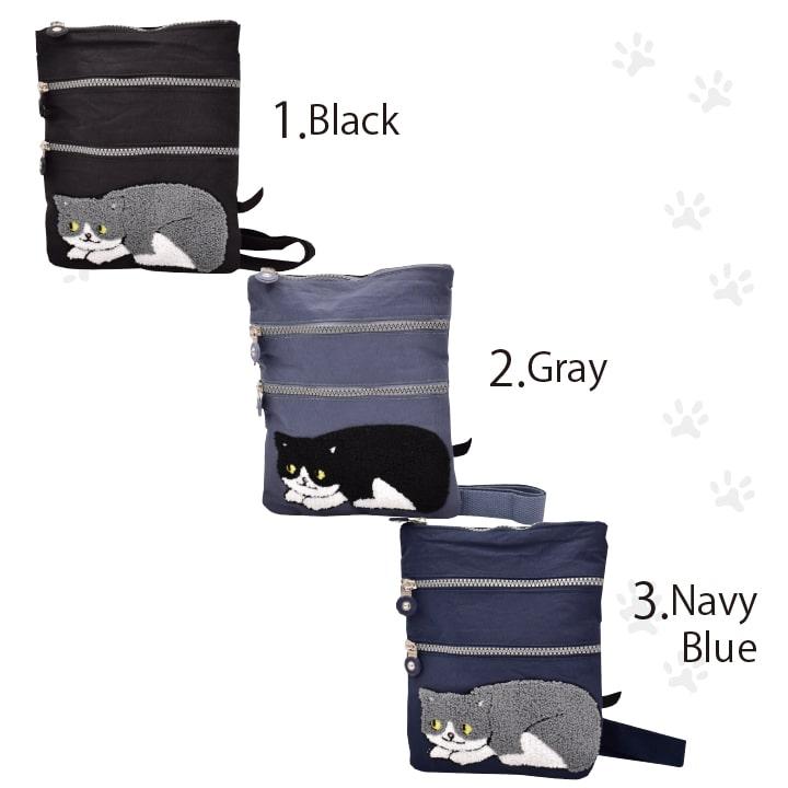 ふわふわ ネコ ショルダーバッグ スマホ収納 猫 ねこ 小物入れ 3