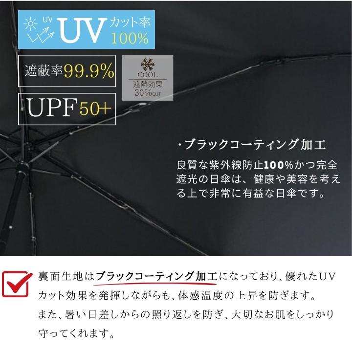 日傘 折りたたみ傘 折傘 ブラックコーティングUVプロテクト傘 UVカット 紫外線カット 涼しい オシャレ おしゃれ かわいい｜applehonpo｜07