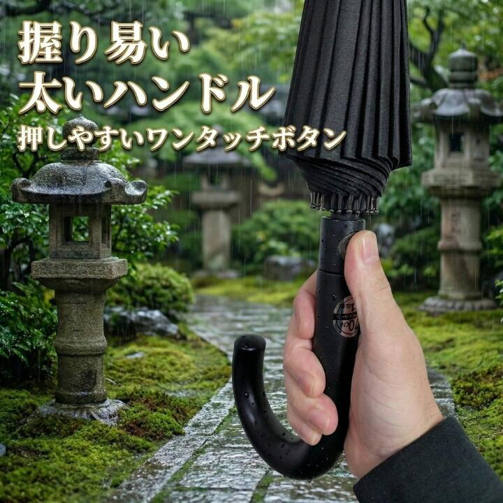 Nano-teck 超撥水 耐風傘 メンズ長傘 24本骨 オールグラスファイバー