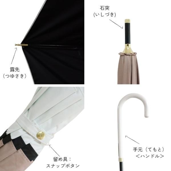 日傘 長傘 UVカット トリコロールエレガンス傘」 ブラックコーティング