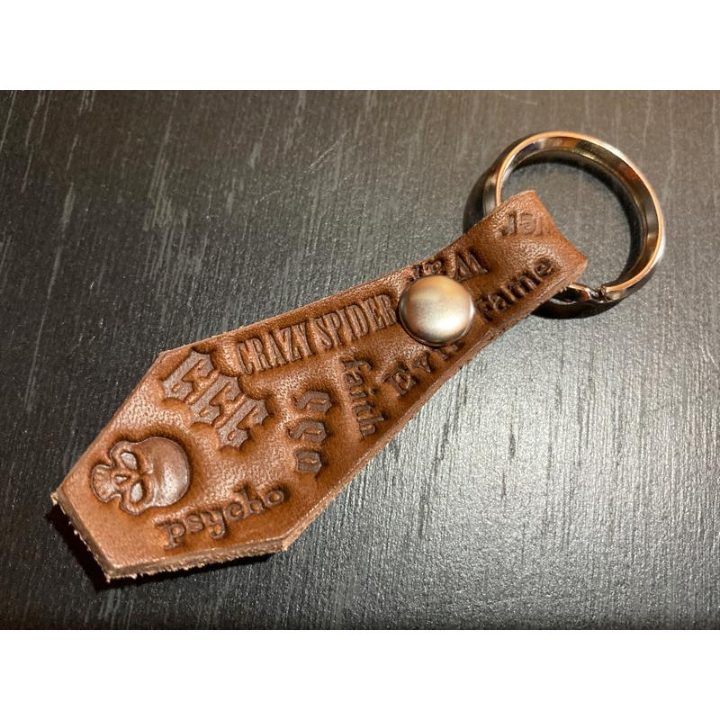 レザー コフィン キーホルダー S スカル （ 栃木レザー × カシメ