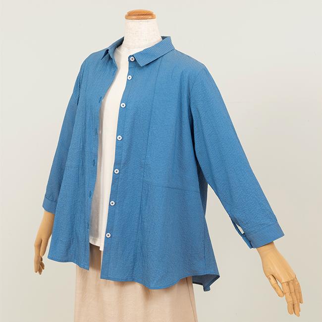 APPLE HOUSE（アップルハウス） グラナシャツ ストライプ 羽織 前あき 
