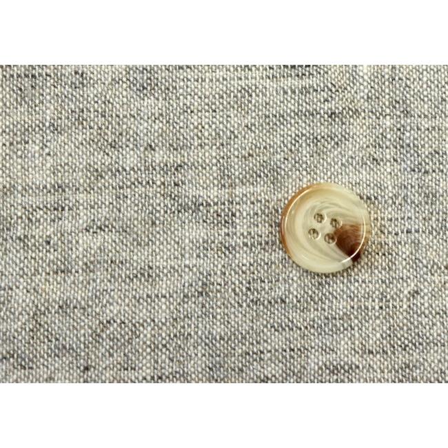 コットン54%リネン46% 30番手ムラ糸平織り生地（生成/グレー）［50cm