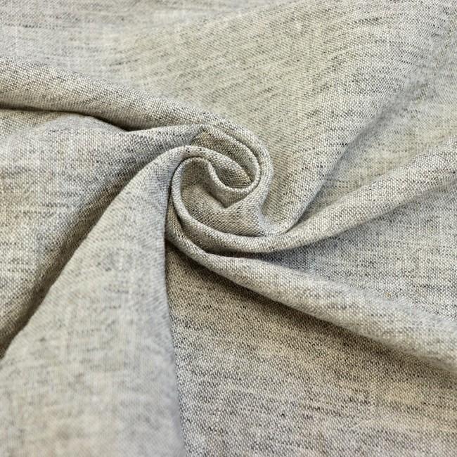コットン54%リネン46% 30番手ムラ糸平織り生地（生成/グレー）［50cm