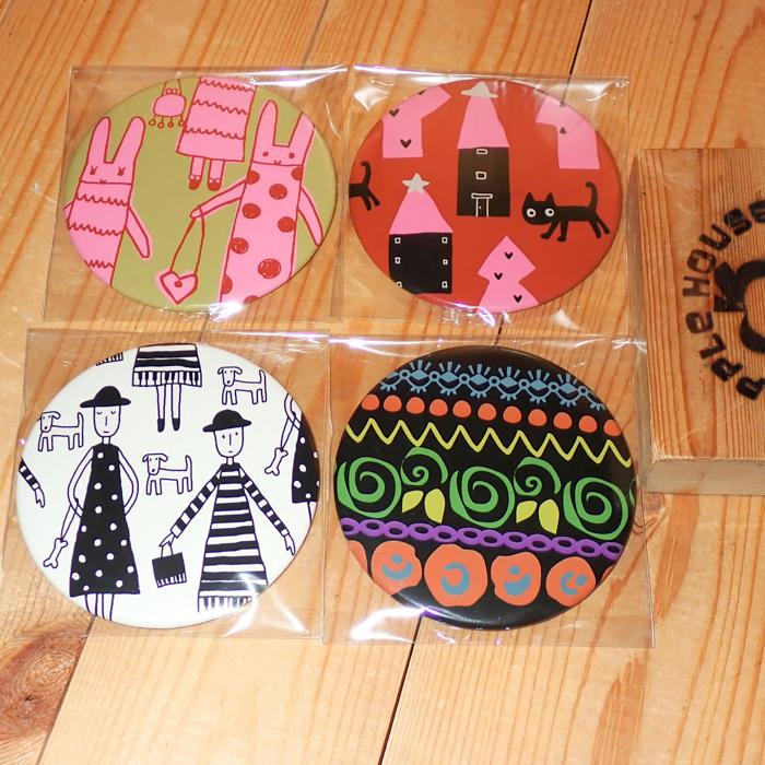 マタノアツコ まるい手鏡 - Textile Series -（絵柄を選択してください