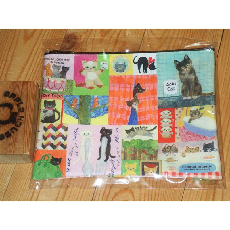 新品エクートミネットマリーニモンティーニポーチコラージュ猫ねこネコ