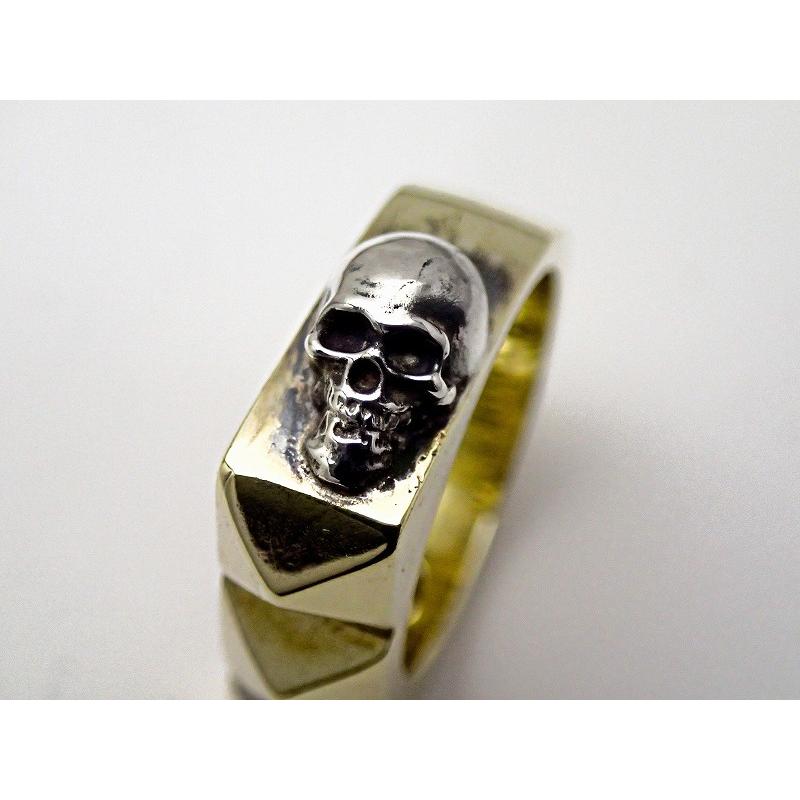 スタッズリング スカルリング ロック スタッズ シルバーアクセサリー