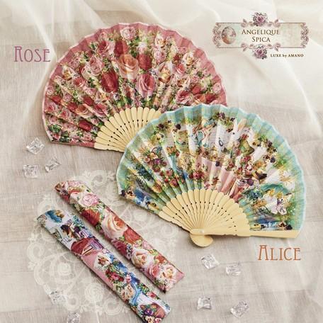 おしゃれ　扇子　ローズ　アンジェリーク スピカ　薔薇　バラ　同柄袋入り AMANO　あまの　メール便可 |  | 06