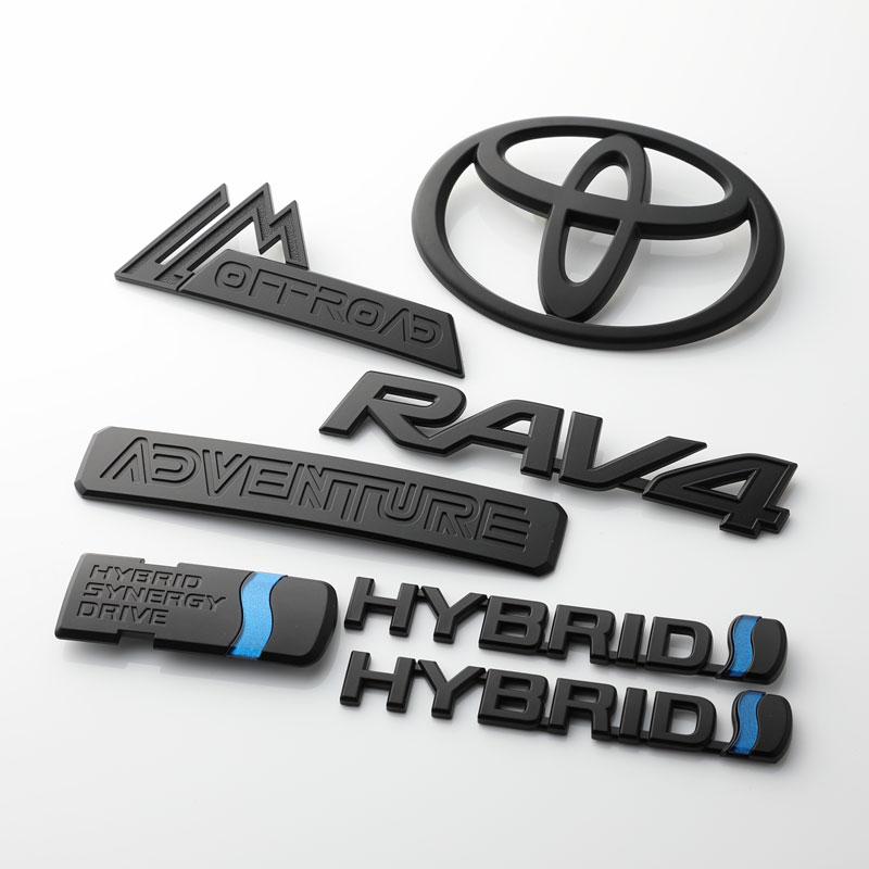 MXAA5トヨタ RAV4 マット ブラック リアエンブレム 7点セット 