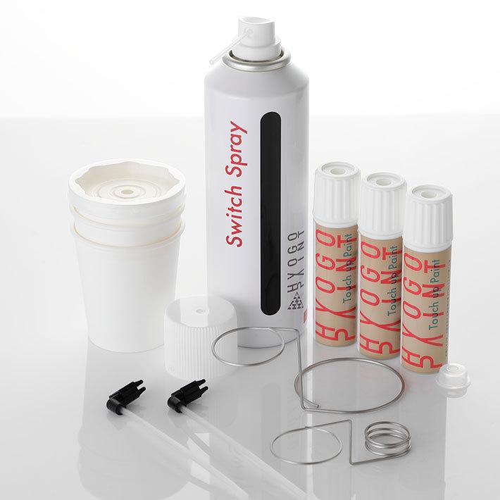 スイッチスプレータッチアップペイントセット ダイハツ ムーヴキャンバス ホワイトIII/シルキーブルー 2トーン カラー番号XF7 20ml 上塗り下塗りセット