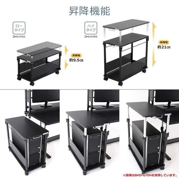 Bauhutte バウヒュッテ 昇降式L字デスク BHD-670H-WH パソコンを