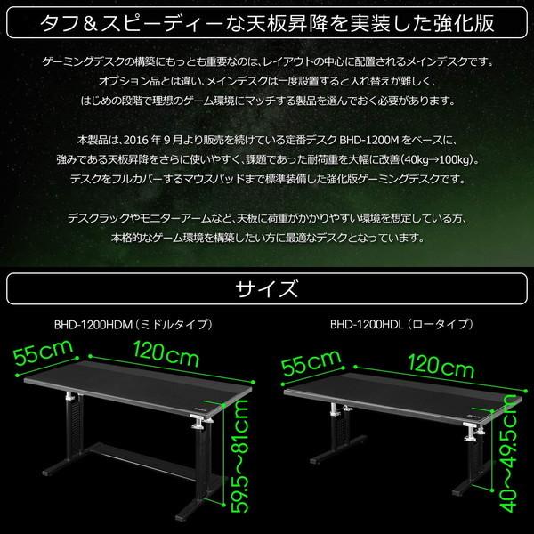 Bauhutte（バウヒュッテ） ゲーミングデスクHD BHD-1200HDM-BK マウス