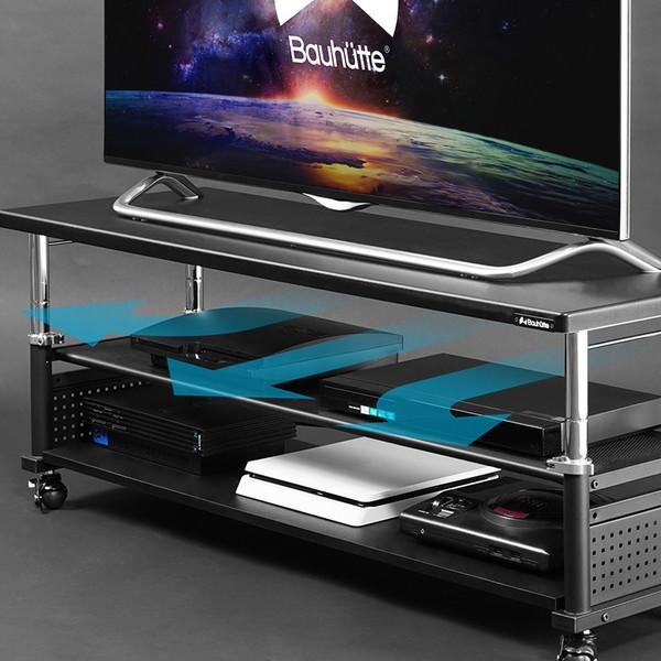 Bauhutte（バウヒュッテ） 昇降式テレビ台ワイド BHV-1200H-BK 天板の