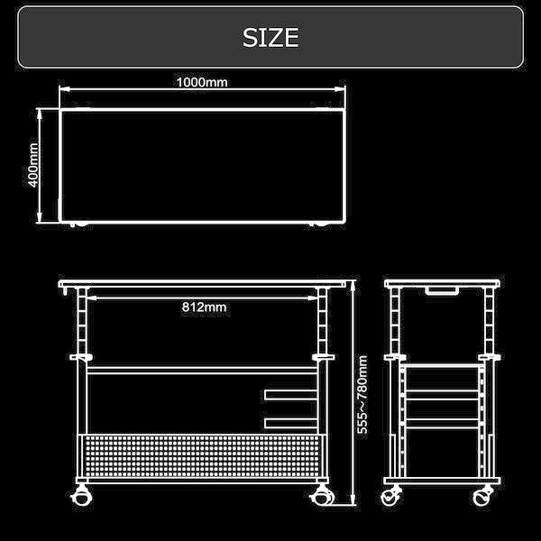 Bauhutte（バウヒュッテ） 昇降式L字デスクHD ロングタイプ BHD-1000HL