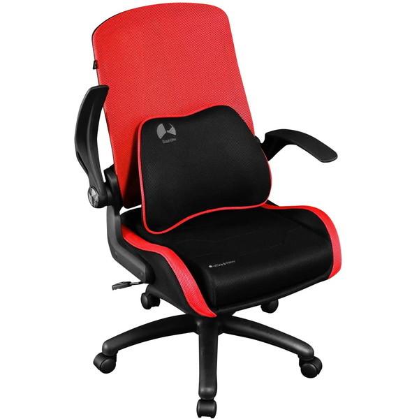 Bauhutte バウヒュッテ ゲーミングメッシュチェア G-130-RD シンプルなデザイン キャスター付き 取り外せるクッション レッド -メーカー直送- | Bauhutte