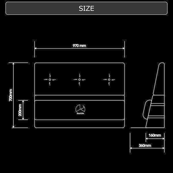Bauhutte バウヒュッテ ソファウォール BHW-950S-BK 今あるベッドを大型ソファ化 クッション ブラック -メーカー直送- | Bauhutte | 08