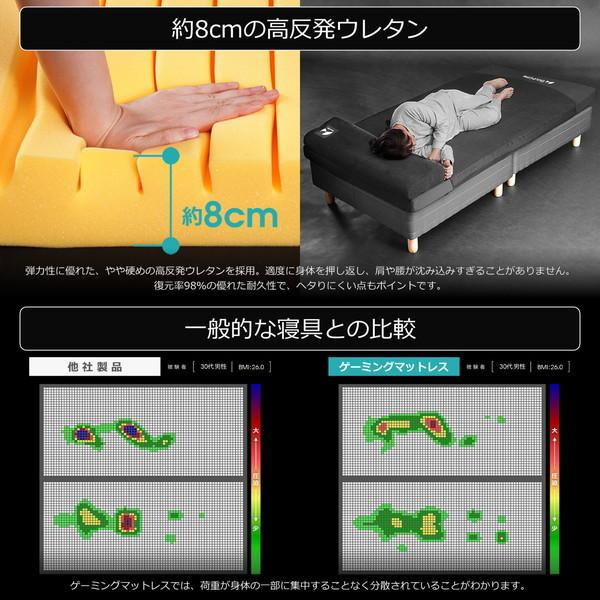 Bauhutte バウヒュッテ ゲーミングマットレス BMT-100S-BK カバー洗濯OK シングル 高い通気性 高反発ウレタン 快適な寝心地 ブラック -メーカー直送- | Bauhutte | 04