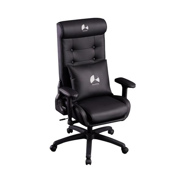 Bauhutte バウヒュッテ ゲーミングチェア G-370PU-BK ポケットコイル内蔵 背面ポケット付き リクライニング PUレザータイプ ブラック -メーカー直送-