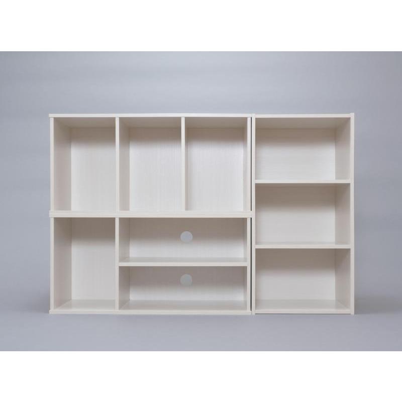 アイリスオーヤマ モジュールボックス 3個セット オフホワイト 幅約73.2x奥行約29.0x高さ約36.6 TV台タイプ