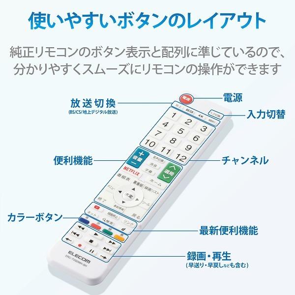 ELECOM エレコム ERC-TV02WH-SH 【キャンセル不可・北海道沖縄離島配送不可】 -お取り寄せ品- | ELECOM | 02