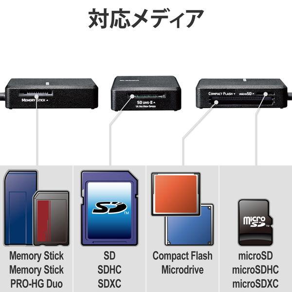 ELECOM エレコム MR3-C402BK カードリーダー USB3.0 超高速 【SD+microSD+MS+CF対応】 ケーブル50cm付 USB-A ブラック -お取り寄せ- | ELECOM | 06