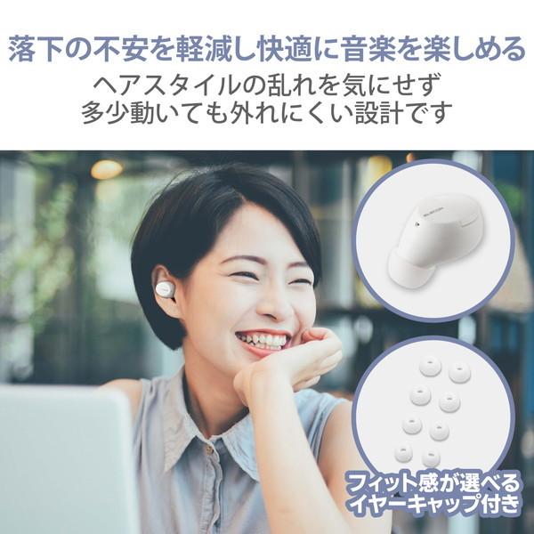 ELECOM エレコム LBT-TWS12WH ワイヤレスイヤホン Bluetooth 無線 AAC対応 Type‐C充電 カナル型 自動ペアリング ホワイト -お取り寄せ品- | ELECOM | 02