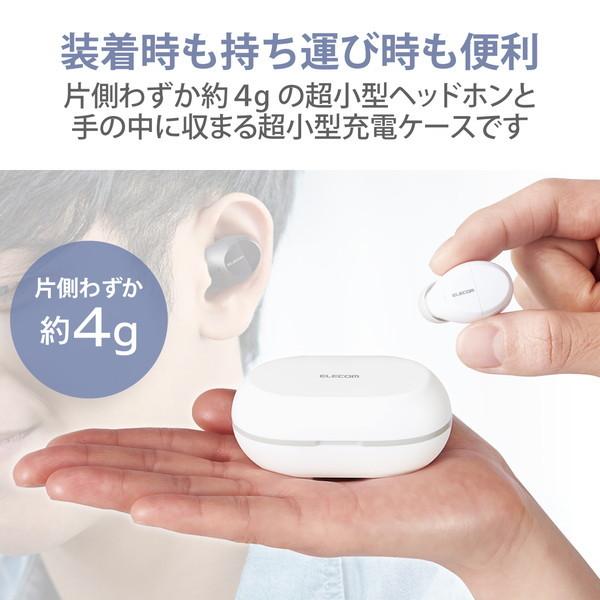 ELECOM エレコム LBT-TWS12WH ワイヤレスイヤホン Bluetooth 無線 AAC対応 Type‐C充電 カナル型 自動ペアリング ホワイト -お取り寄せ品- | ELECOM | 04