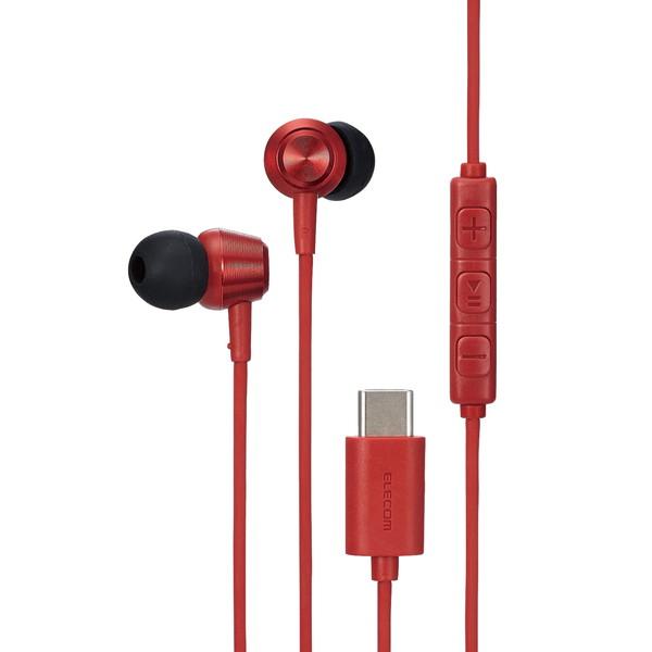 ELECOM エレコム EHP-DF11CMRD イヤホン USB Type-C デジタル式 カナル 10mmドライバ レッド -お取り寄せ品- | ELECOM