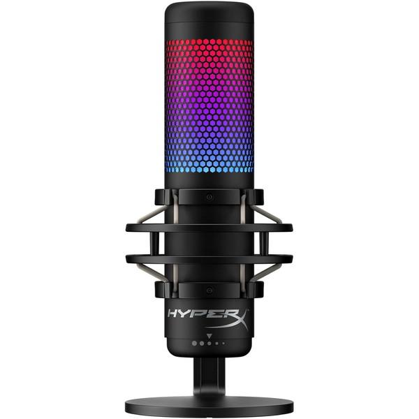 HyperX コンデンサーマイク HyperX QuadCast S 防振/耐衝撃設計 ミュート切り替え ゲイン音量調整 PC/PS5/PS4対応 RGB発光 ブラック 4P5P7AA -お取り寄せ- | HyperX