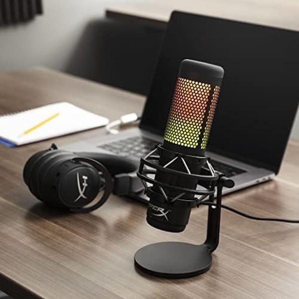 HyperX コンデンサーマイク HyperX QuadCast S 防振/耐衝撃設計 ミュート切り替え ゲイン音量調整 PC/PS5/PS4対応 RGB発光 ブラック 4P5P7AA -お取り寄せ- | HyperX | 01
