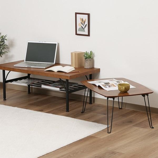 不二貿易 折レ脚ローテーブル トロン 7050 MBR HH-7050 MBR 15236 【代引・日時指定・キャンセル不可・北海道沖縄離島配送不可】-お取リ寄せ- | 不二貿易 | 02