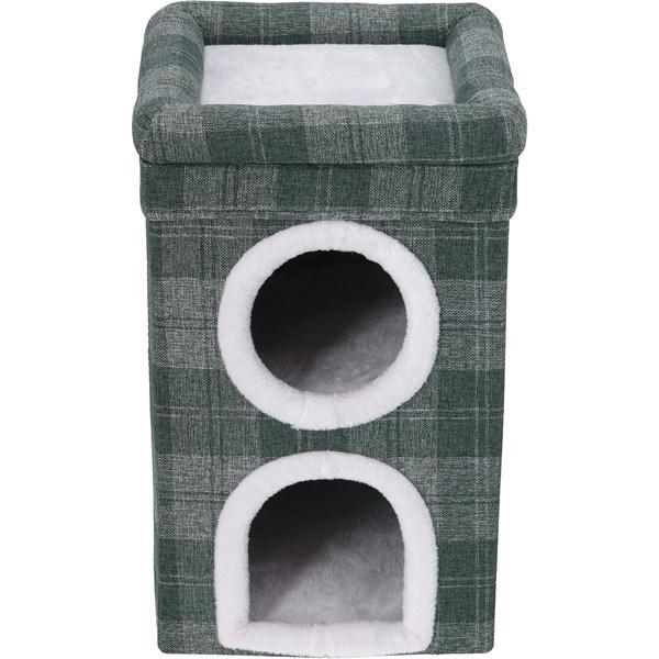 不二貿易 ペットハウス 2ルーム ルーフベッド付 グレーチェック RU0328-4 53720 【代引・日時指定・キャンセル不可・北海道沖縄離島配送不可】-お取リ寄せ- | 不二貿易 | 06