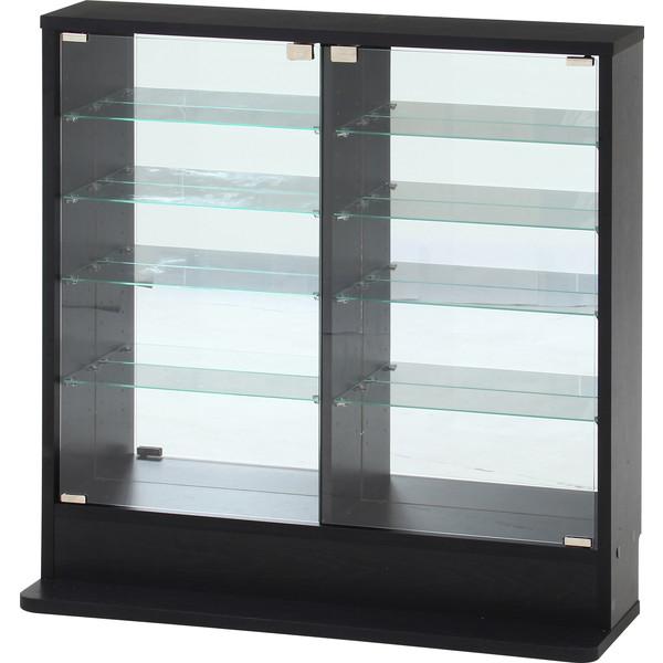 不二貿易 コレクションラック TOR ロータイプミラー付き BK ブラック 57083【代引・日時指定・キャンセル不可・北海道沖縄離島配送不可】 -お取リ寄せ- | 不二貿易