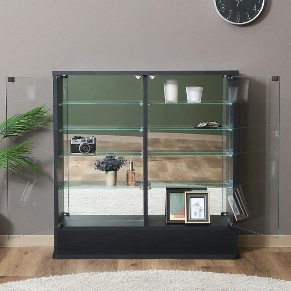 不二貿易 コレクションラック TOR ロータイプミラー付き BK ブラック 57083【代引・日時指定・キャンセル不可・北海道沖縄離島配送不可】 -お取リ寄せ- | 不二貿易 | 02