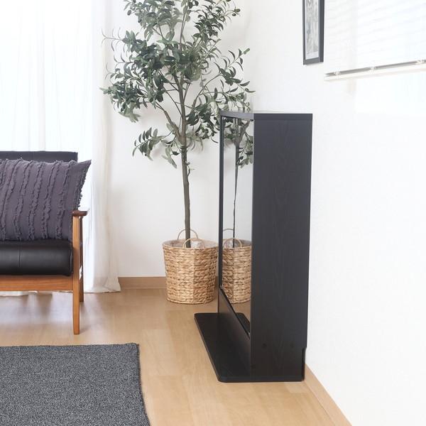 不二貿易 コレクションラック TOR ロータイプミラー付き BK ブラック 57083【代引・日時指定・キャンセル不可・北海道沖縄離島配送不可】 -お取リ寄せ- | 不二貿易 | 05