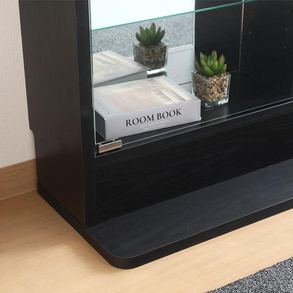 不二貿易 コレクションラック TOR ロータイプミラー付き BK ブラック 57083【代引・日時指定・キャンセル不可・北海道沖縄離島配送不可】 -お取リ寄せ- | 不二貿易 | 06