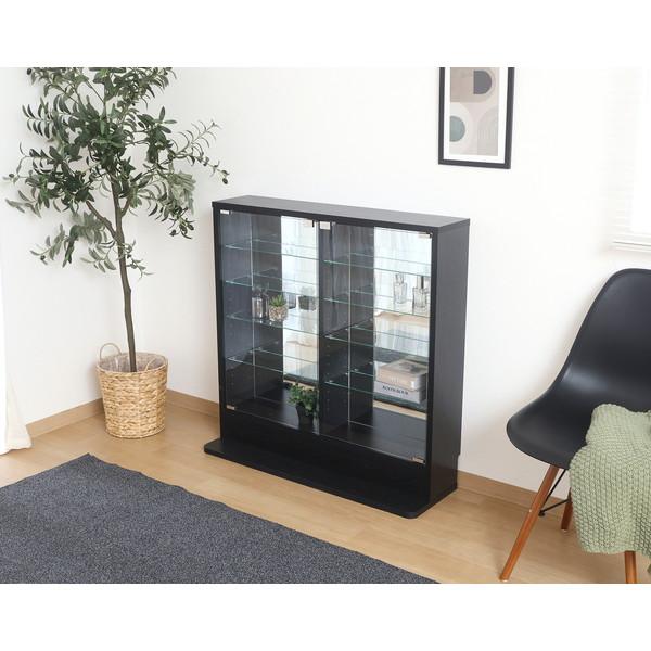 不二貿易 コレクションラック TOR ロータイプミラー付き BK ブラック 57083【代引・日時指定・キャンセル不可・北海道沖縄離島配送不可】 -お取リ寄せ- | 不二貿易 | 07