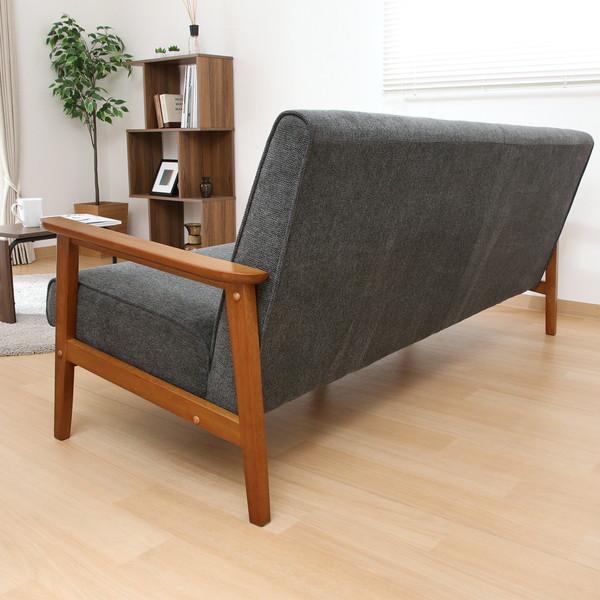 厚手ファブリックソファ ミート 3P グレー 不二貿易 厚手ファブリックソファ ミート 3P GY 商品CD71736