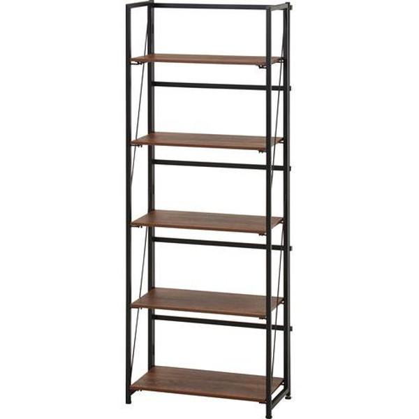 不二貿易 折りたたみシェルフ アロン5段 BR FBC986-B 73644 【代引・日時指定・キャンセル不可・北海道沖縄離島配送不可】-お取リ寄せ- | 不二貿易