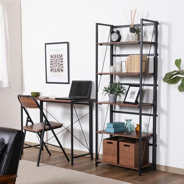 不二貿易 折りたたみシェルフ アロン5段 BR FBC986-B 73644 【代引・日時指定・キャンセル不可・北海道沖縄離島配送不可】-お取リ寄せ- | 不二貿易 | 01