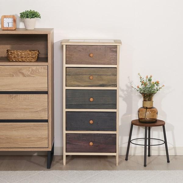 不二貿易 桐製 マルチカラフル5段ボックス シンクエ 2 COLOR HF05-004 39625 【代引・日時指定・キャンセル不可・北海道沖縄離島配送不可】-お取リ寄せ- | 不二貿易 | 01