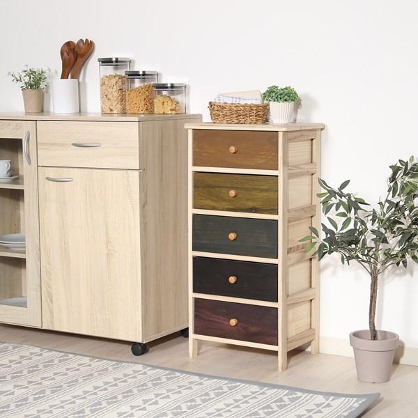 不二貿易 桐製 マルチカラフル5段ボックス シンクエ 2 COLOR HF05-004 39625 【代引・日時指定・キャンセル不可・北海道沖縄離島配送不可】-お取リ寄せ- | 不二貿易 | 05