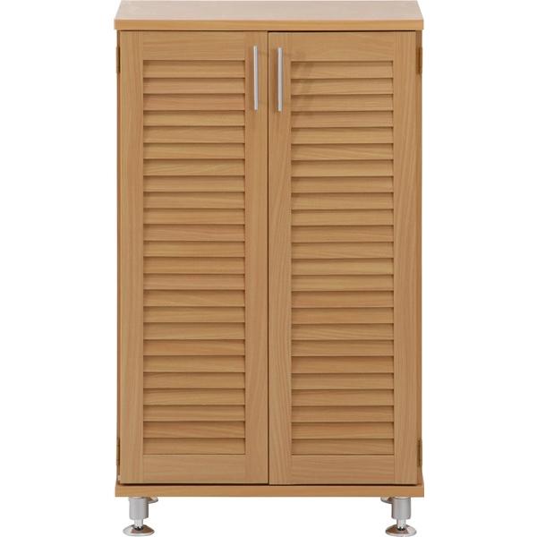 不二貿易 ルーバーシューズボックス ナチュラル SB-6033NA 96563 【代引・日時指定・キャンセル不可・北海道沖縄離島配送不可】-お取リ寄せ- | 不二貿易 | 01