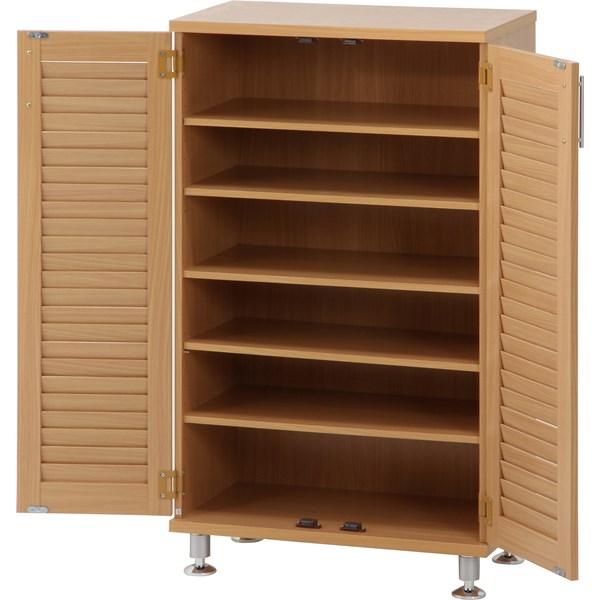 不二貿易 ルーバーシューズボックス ナチュラル SB-6033NA 96563 【代引・日時指定・キャンセル不可・北海道沖縄離島配送不可】-お取リ寄せ- | 不二貿易 | 04