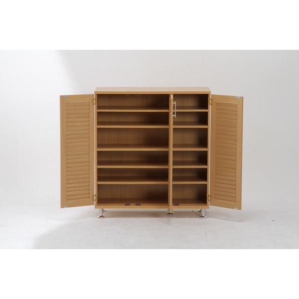 不二貿易 ルーバーシューズボックス ワイド ナチュラル  96564 【代引・日時指定・キャンセル不可・北海道沖縄離島配送不可】-お取リ寄せ- | 不二貿易 | 04