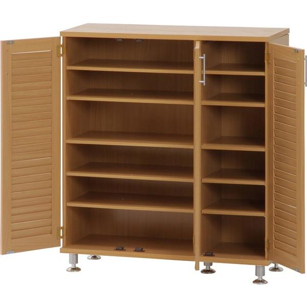 不二貿易 ルーバーシューズボックス ワイド ナチュラル  96564 【代引・日時指定・キャンセル不可・北海道沖縄離島配送不可】-お取リ寄せ- | 不二貿易 | 05