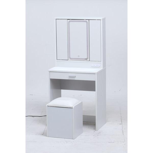 不二貿易 三面鏡ドレッサー WH LEDライト付キ 2019-0812-11 99546 【代引・日時指定・キャンセル不可・北海道沖縄離島配送不可】-お取リ寄せ- | 不二貿易 | 10