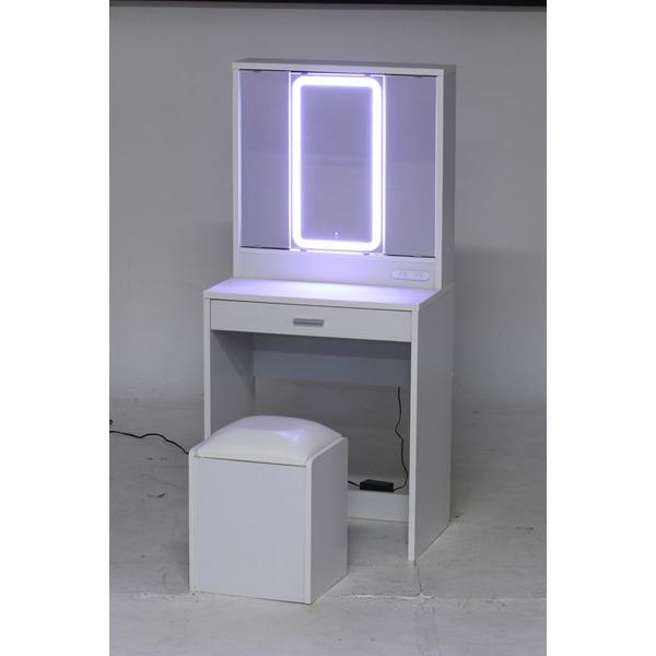 不二貿易 三面鏡ドレッサー WH LEDライト付キ 2019-0812-11 99546 【代引・日時指定・キャンセル不可・北海道沖縄離島配送不可】-お取リ寄せ- | 不二貿易 | 07