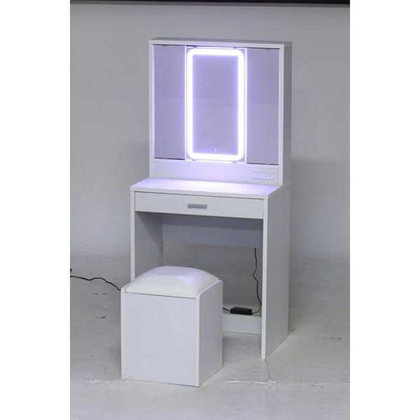不二貿易 三面鏡ドレッサー WH LEDライト付キ 2019-0812-11 99546 【代引・日時指定・キャンセル不可・北海道沖縄離島配送不可】-お取リ寄せ- | 不二貿易 | 08